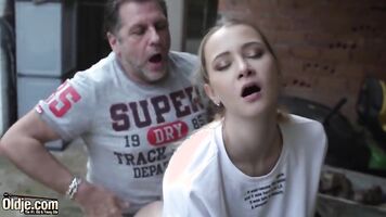 Blonde swallowing my cum