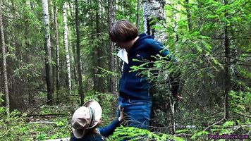 Stranger Arouses, Sucks and Hard Fuckes in the Forest of Tied Guy Outdoor