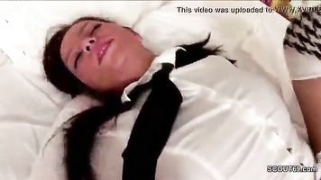 Brother Caught Step-sister Masturbate and Seduce to Fuck her